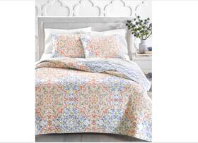 Charter Club 766390902552 Closeout Mojave Medallion Cotton Quilt King Pink Combo