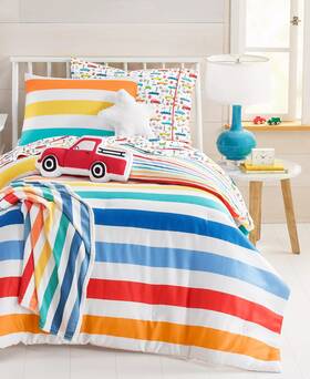Charter Club 766390969135 Chapter Kids Rainbow Stripe Cotton 2 Pcs Twin Comforter Set New