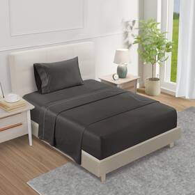 Chateau Home Collection 811193037144 Egyptian Cotton Sheets 800 Thread Twin 02 Charcoal