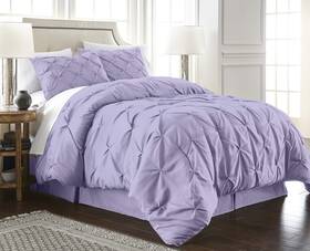 Chezmoi Collection 840079127655 Berlin Lavender Pinch Pleat Twin Comforter Set 2-piece C