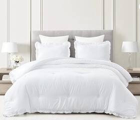 Chezmoi Collection 840079135315 Nora White Comforter Set Twin Size 2-piece Lightweight Soft