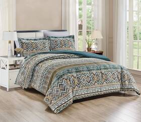 Chezmoi Collection 840079146557 3-piece Southwestern Native Tribal Boho Multi-color Microf