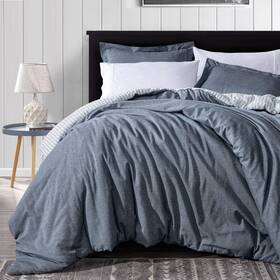 Chezmoi Collection 840079147073 Chambray Cotton Lightweight Comforter Set King Size 3-piece S