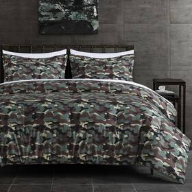 Chezmoi Collection 840079147110 Soft Microfiber Printed Military Camo Bedding Set 3-piece