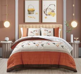 Chezmoi Collection 840079154187 Daphne Bed In A Bag California King 7-piece Comforter Set Wit