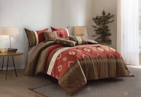 Chezmoi Collection 840079155344 7-piece Queen Comforter Set-rustic Southwestern Native Aztec