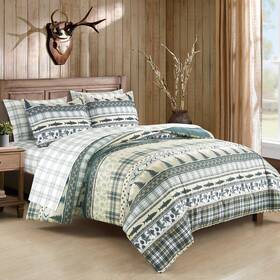 Chezmoi Collection 840079163899 Ridge 7-piece Northwest Cabin Lodge Bed In A Bag King Comf