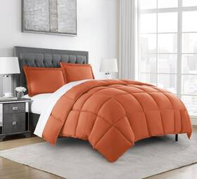Chezmoi Collection 840079168122 Rust Orange Down Alternative Comforter Oversized King - 3-piece Lightweight C