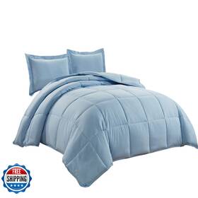 B07gsklmfx Chezmoi Collection 3-piece All Season Oversized King Comforter Set Chambray