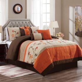B09rplk89k Chezmoi Collection Serene 7-piece Luxury Autumn Floral Embroidery Comforter Set