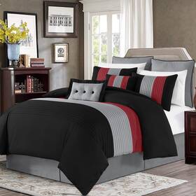 B0c4g1yj51 Chezmoi Collection Loft 8-piece Luxury Striped Comforter Set Queen