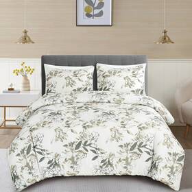 B0d823mxdr Chezmoi Collection Julia 3-piece Floral Comforter Set Queen - Multicolor