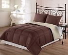 Chezmoi Collection Brown Reversable Comforter Set King Down Alternative Bedding 3 Pc Soft Warm New 729440344627