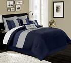 Chezmoi Collection Loft 8-piece Luxury Striped Comforter Set King Black Gray