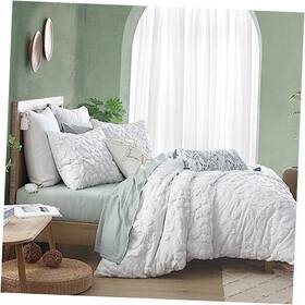 2d6120c4wt Chf Industries 100% Cotton 3-piece Comforter And Sham Set King White Chenille Laurel