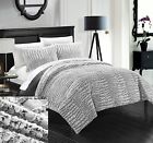 Chic Home 3 Pc New Faux Fur Collection Alligator Queen Comforter Set Grey 840444151018