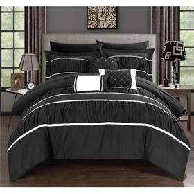 Cs2119-us Chic Home - Penelope Pleated And Bed In A Bag Comforter Set With Sheets King