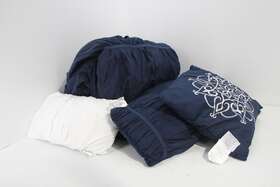 Cs8075-an Chic Home Avila 20 Piece Comforter Set King Ruffled Ruched Bag Bedding Navy