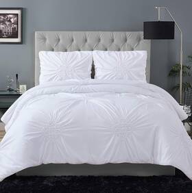 Christian Siriano 783048106834 Comforter Set Twin Xl Georgia Rouched White New In Package