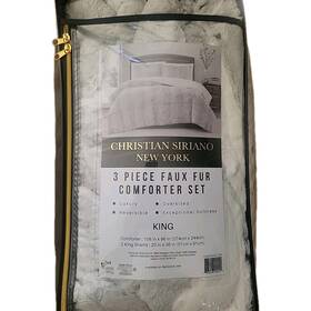 Christian Siriano 783048200549 New York 3 Piece Comforter Set Light Gray