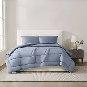 92868222 Christian Siriano 3pc Full/queen Cotton Sateen Comforter Set Blue