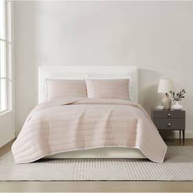 92868339 Christian Siriano 3p Full/queen Cotton Sateen Quilt Set Blush