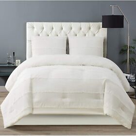 Christian Siriano Comforter Set Twin Xl Kristen White One And Sham