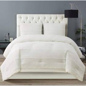 Cs3220wtkg-1500 Christian Siriano Kristen 3-piece White Polyester King Comforter Set