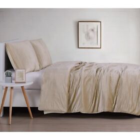 Christian Siriano Ny Crinkle Luster Velvet 3-piece Comforter Champagne King