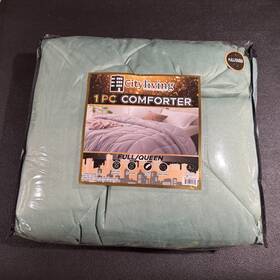 City Living 659066151791 Full/queen Bed Comforter Green Breathable Reversible 86x86