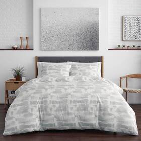 Ushsa51064659 City Scene Aria 3-piece Gray Geometric Plush Microfiber Full/queen Comforter Set