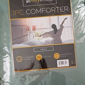 488118 Cityliving King Comforter Light Green All Seasons Breathable Fluffy