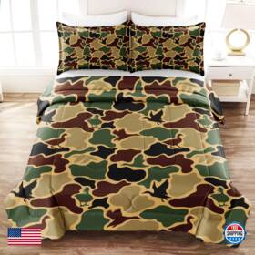 B0dzxggfg5 Ckou Ccoo Duck Camo Bedding Set For Boys Full Size Old School Comforter Hunt
