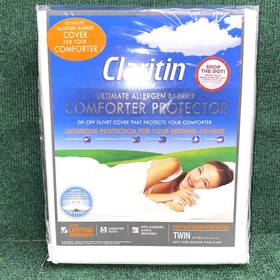 Claritin 846756009559 Ultimate Allergen Barrier Comforter Protector Twin White Duvet Cover