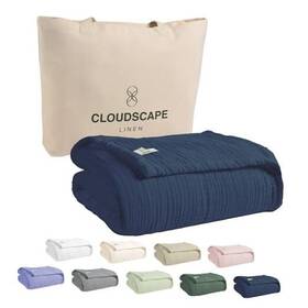 Cloud Scape Linen 850059412114 Soft 8 Layer Muslin Cotton Blanket King Size Lightweight And Breathable