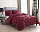 Cmn-4cs-quen-ov-bu Vcny Home Queen Size Comforter Set In Burgundy 735732103896