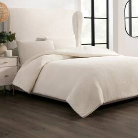 1796196 Cococozy 3-piece Boucl Revers Comforter Set - Ivory King Size