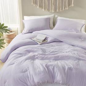 Cod10-0071 Codi Comforter Set Boho Aesthetic Lavender Purple Full/queen 3pc Soft Microfiber