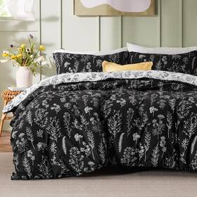 Collections 445046664626 Twin/twin Xl Comforter Set - Black Bed 2 Pieces Cute Floral Bedding 1 Soft
