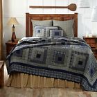 Columbus Vhc Brands Blue Green Plaid 2pc Log Cabin Quilt Bedding Set Twin 100 Cotton 840528102288