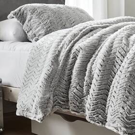 Coma Inducer 843249137041 Peak Of Cozy - Oversized Comforter Set Chevron Frosted Espresso