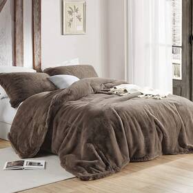 Coma Inducer 843249166249 Chunky Bunny - Oversized Comforter Set Velveteen Brown Queen