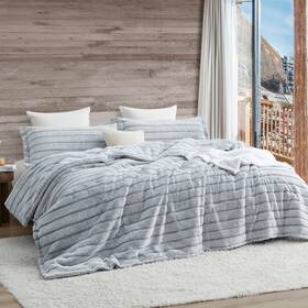 Coma Inducer 843249188388 Softer Than Soft - Oversized Comforter Set Frosted Gray Stripe