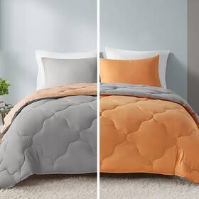 Comfort Spaces 022164329285 Queen Comforter Set Chic Reversible Quatrefoil Quilting Comforters Al