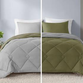 Comfort Spaces 022164329308 Twin Comforter Set Chic Reversible Quatrefoil Quilting Comforters All
