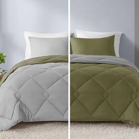 Comfort Spaces 022164329315 Queen Comforter Set Chic Reversible Quatrefoil Quilting Comforters All