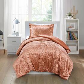 Comfort Spaces 022164396034 Luxe Twin Comforter Set Velvet Comforters For Size Bed Microfiber Rever