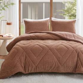 Comfort Spaces 022164426083 King Comforter Set Reversible Feather-soft Plush Comforters For Size Bed