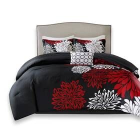 Comfort Spaces 086569975782 Enya Comforter Set-modern Floral Design All Season Down Alternative Bedding