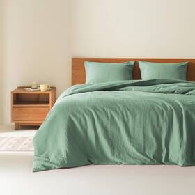 Am10-0014 Comfort Spaces Sage Green Queen Comforter Set - 3 Pieces Breathable Dotted Weave Texture Com